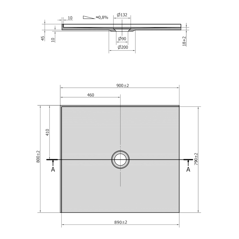 MIRAI sprchová vanička z litého mramoru, obdélník 90x80x1,8cm, levá, bílá 73167