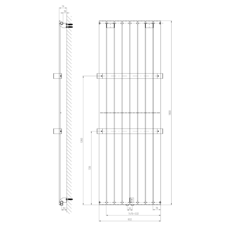 COLONNA otopné těleso 602x1800mm, pískovec IR149S