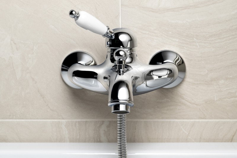 KIRKÉ WHITE nástěnná vanová baterie, bílá páčka, chrom KI10BC