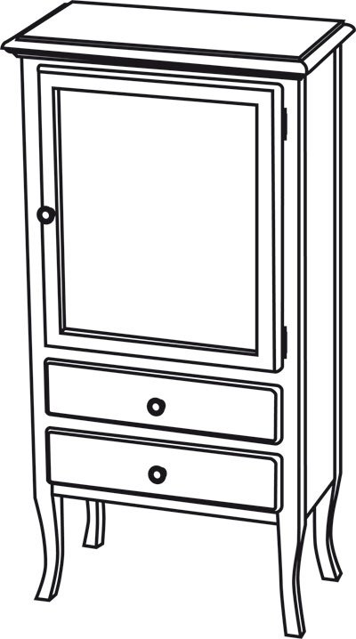 RETRO skříňka 60x120x38cm, buk, pravá 1699