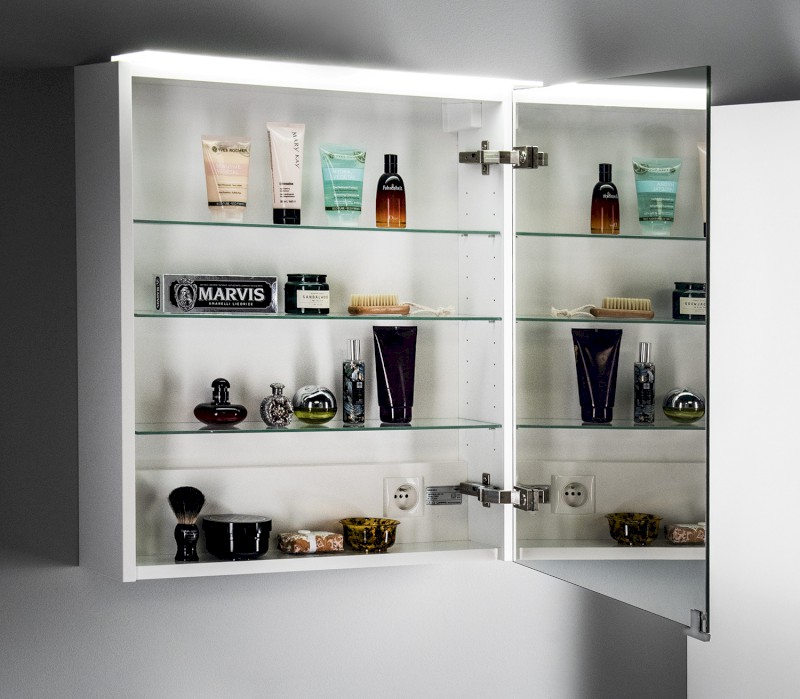 LINEX galerka s LED osvětlením, 60x70x15cm, levá/pravá, dub stříbrný LX060-0011