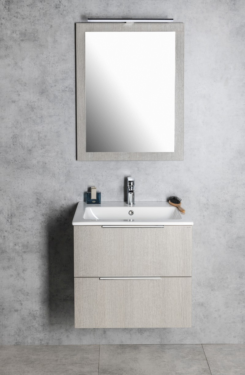 NIROX zrcadlo v rámu 60x80cm, dub stříbrný NX608-1111