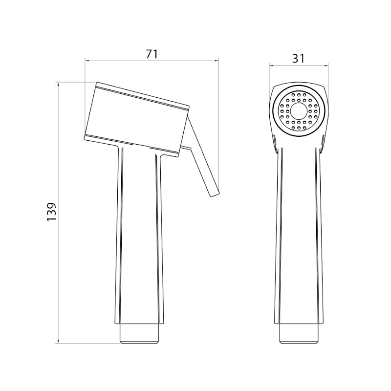 Bidetová sprška hranatá, ABS/černá mat BS109B