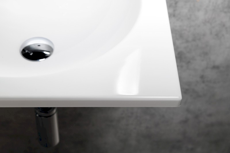 JUNO umyvadlo, litý mramor, 80x47cm, pravé, bílá JU081