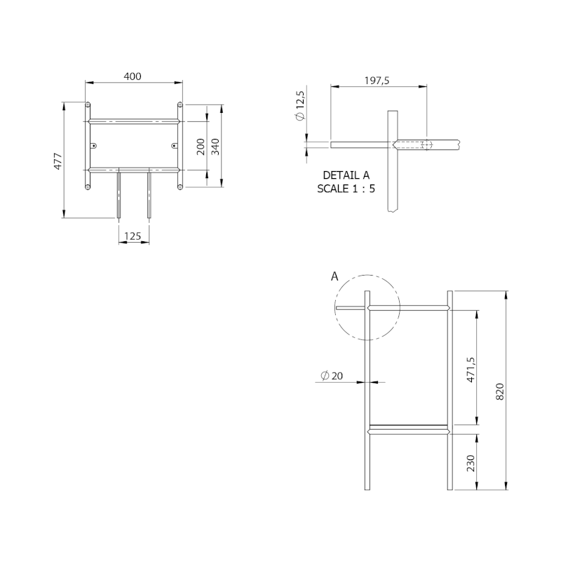 PUNO podstavec pod umyvadlo 400x820x360mm, černá SKA570-2