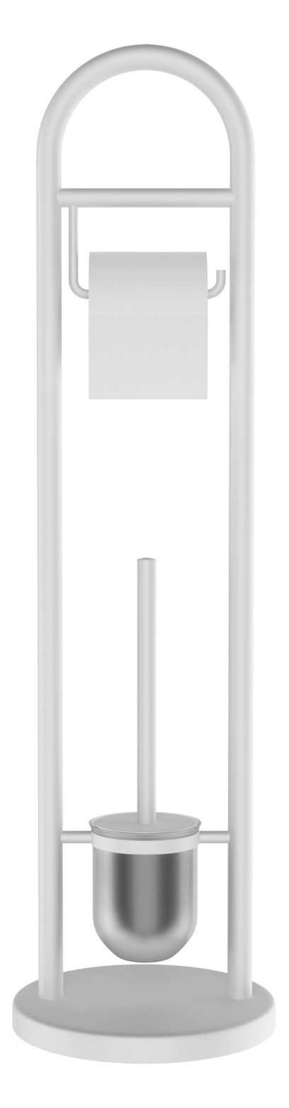 JUNDAH stojan s držákem na toaletní papír a WC štětkou, bílá 11123101