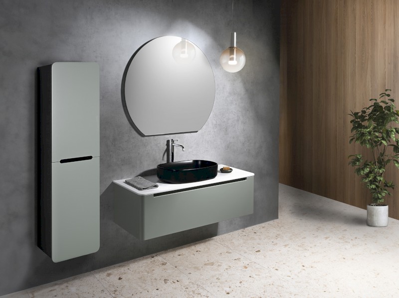 KERALA skříňka vysoká 38x143x32cm, 2x dvířka, levá/pravá, verde/antracit matný KR350-4434