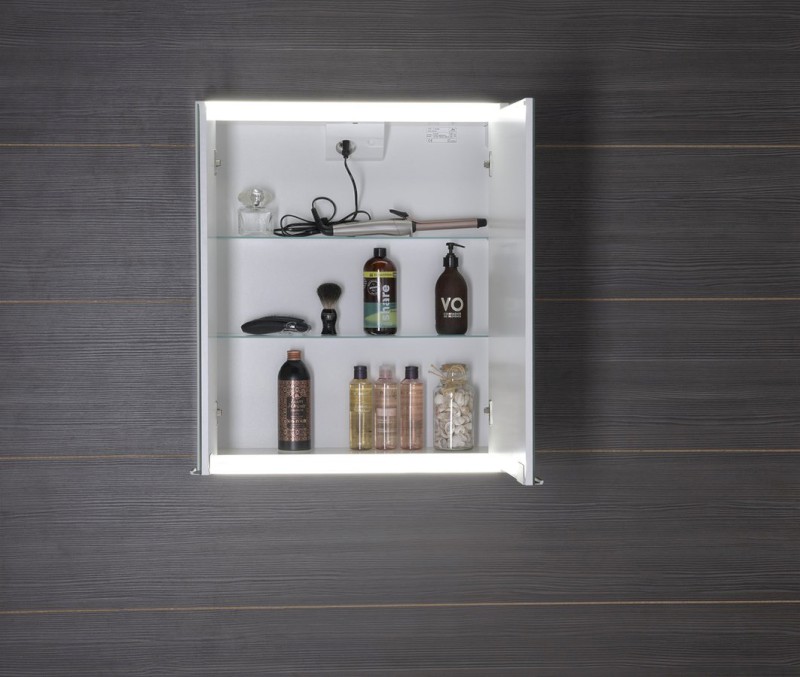 BATU galerka 60x71x15cm, 2x LED osvětlení, bílá lesk 1141120