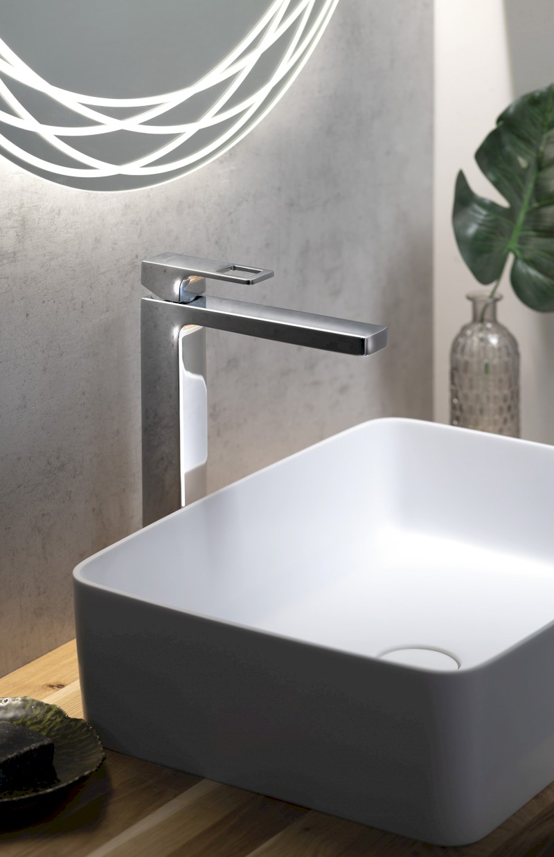 FORATA  stojánková umyvadlová baterie vysoká, prodloužená hubice, chrom FT007