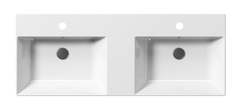 KUBE X keramické dvojumyvadlo 120x47cm, bílá ExtraGlaze 9425111