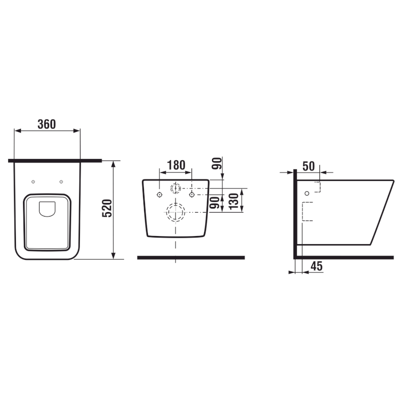 PORTO závěsná WC mísa, Rimless, 36x52cm, bílá PZ102WR