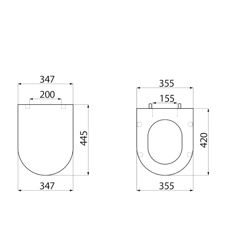 PAULA WC sedátko, SLIM, Soft Close, černá mat KC0903.01.2100E