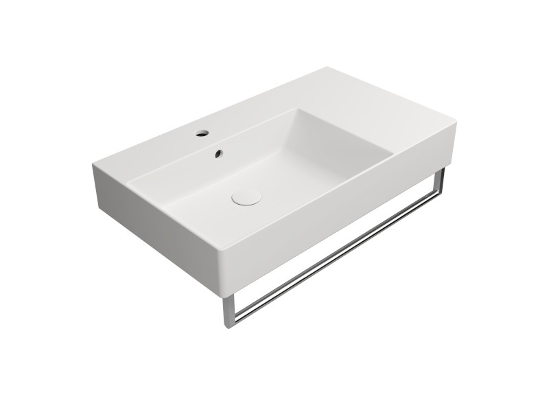 KUBE X keramické umyvadlo 80x47cm, s odkládací plochou vpravo, bílá mat 9456109