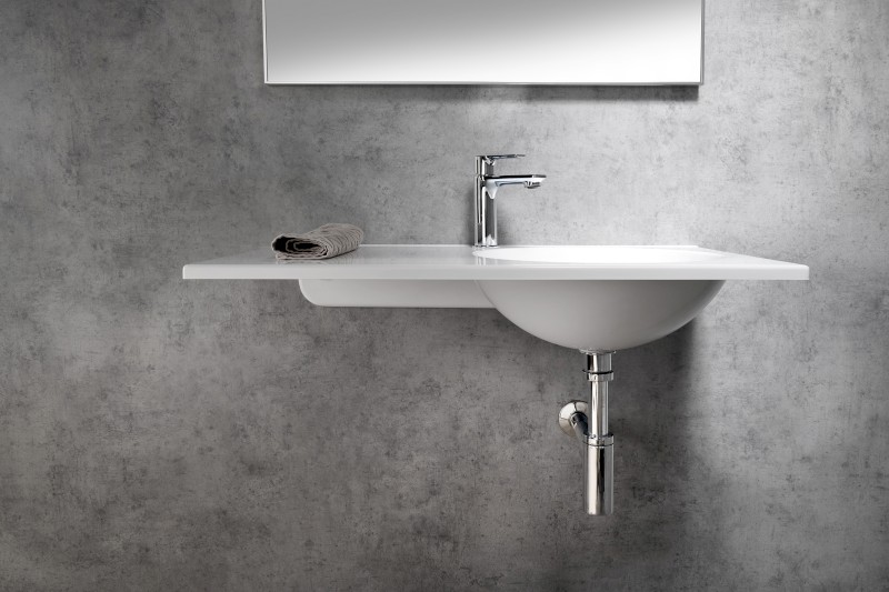 JUNO umyvadlo, litý mramor, 80x47cm, pravé, bílá JU081