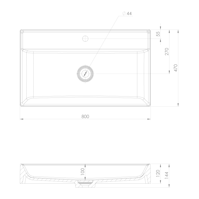 TWIG umyvadlo, litý mramor, 80x47cm, kryt výpusti, bílá TW080