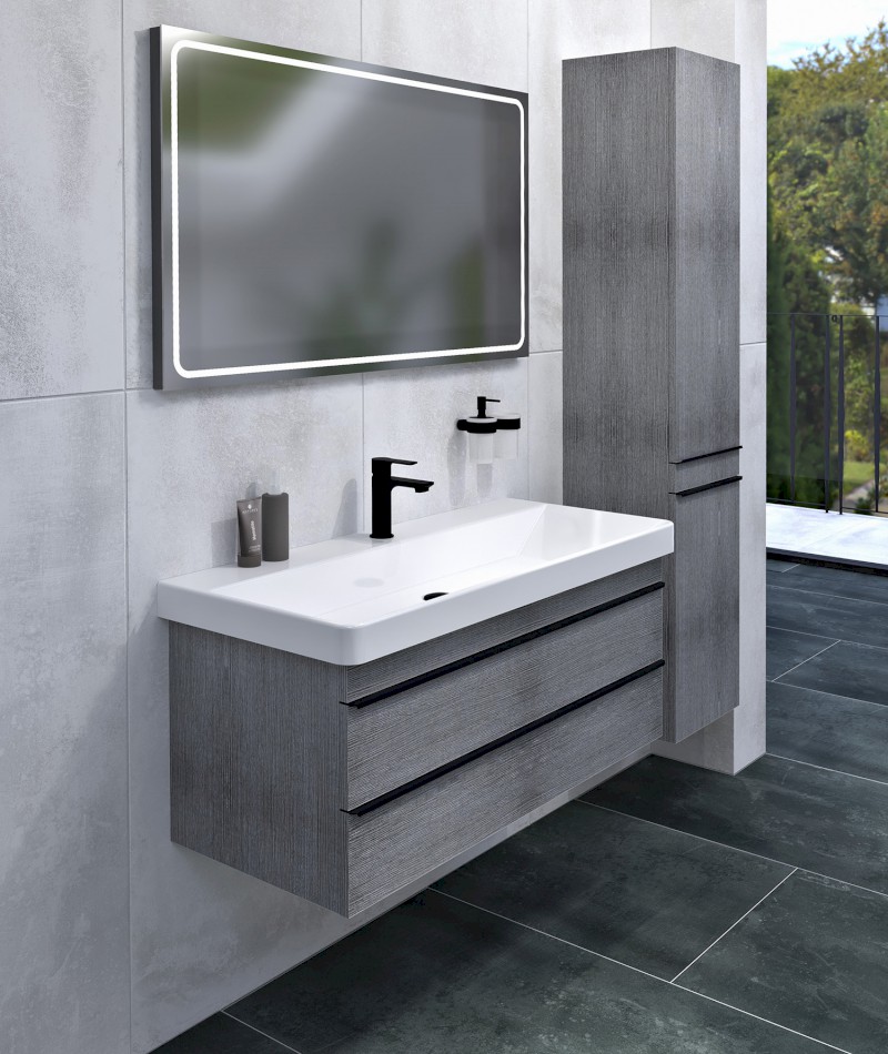 SITIA skříňka vysoká 46,7x172x32cm, 2x dvířka, levá/pravá, dub stříbrný SI450-1111