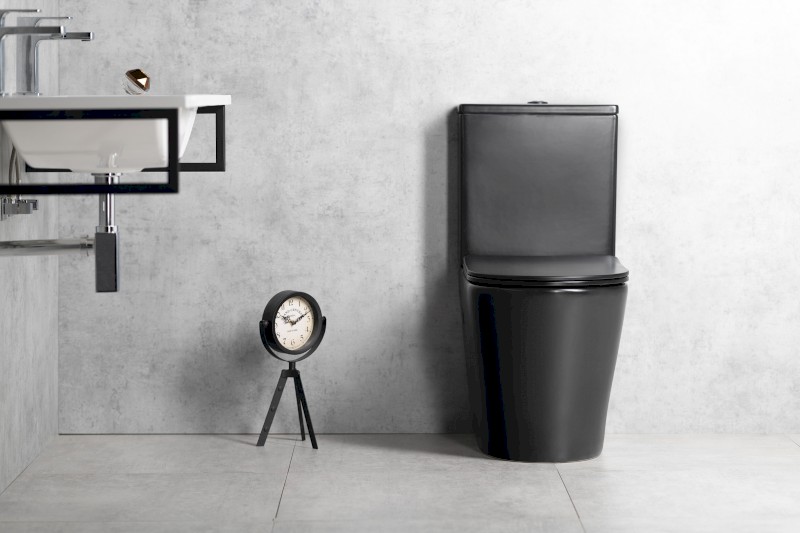 PACO WC kombi, Rimless, spodní/zadní odpad, černá mat PC1012WRB