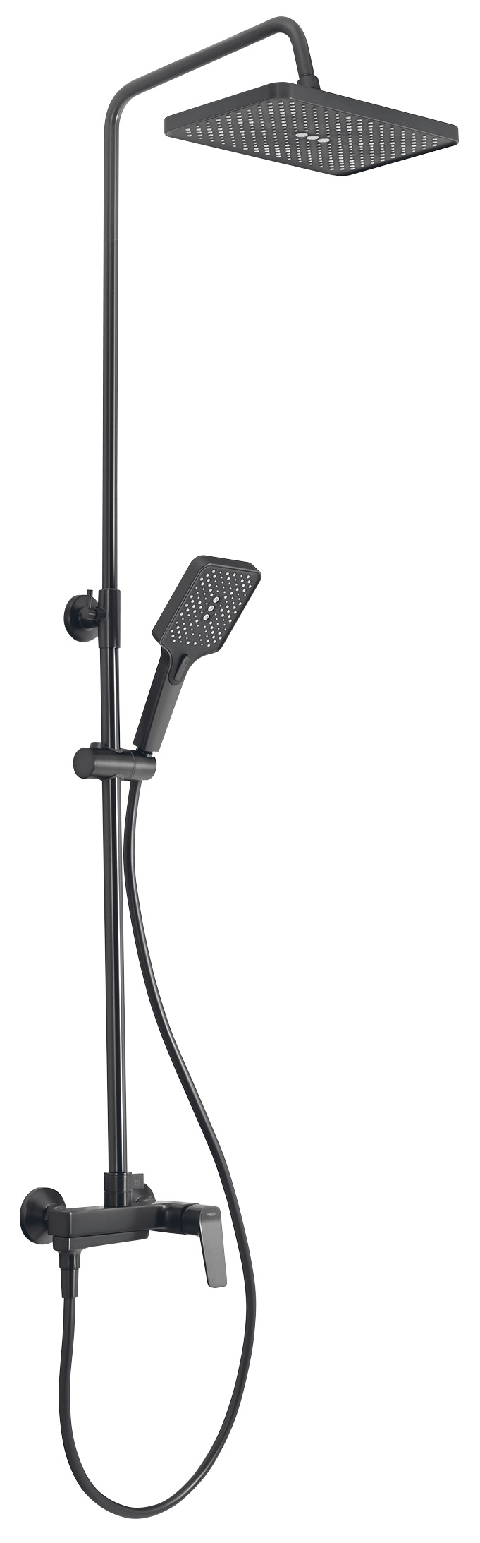 FLERY sprchový/vanový sloup s pákovou baterií, otočné ramínko, gun metal FY690GM