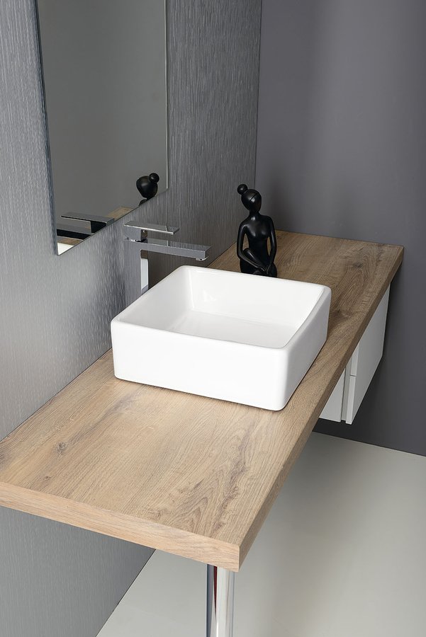 UBEGA keramické umyvadlo na desku 38x38cm, bílá BH7006