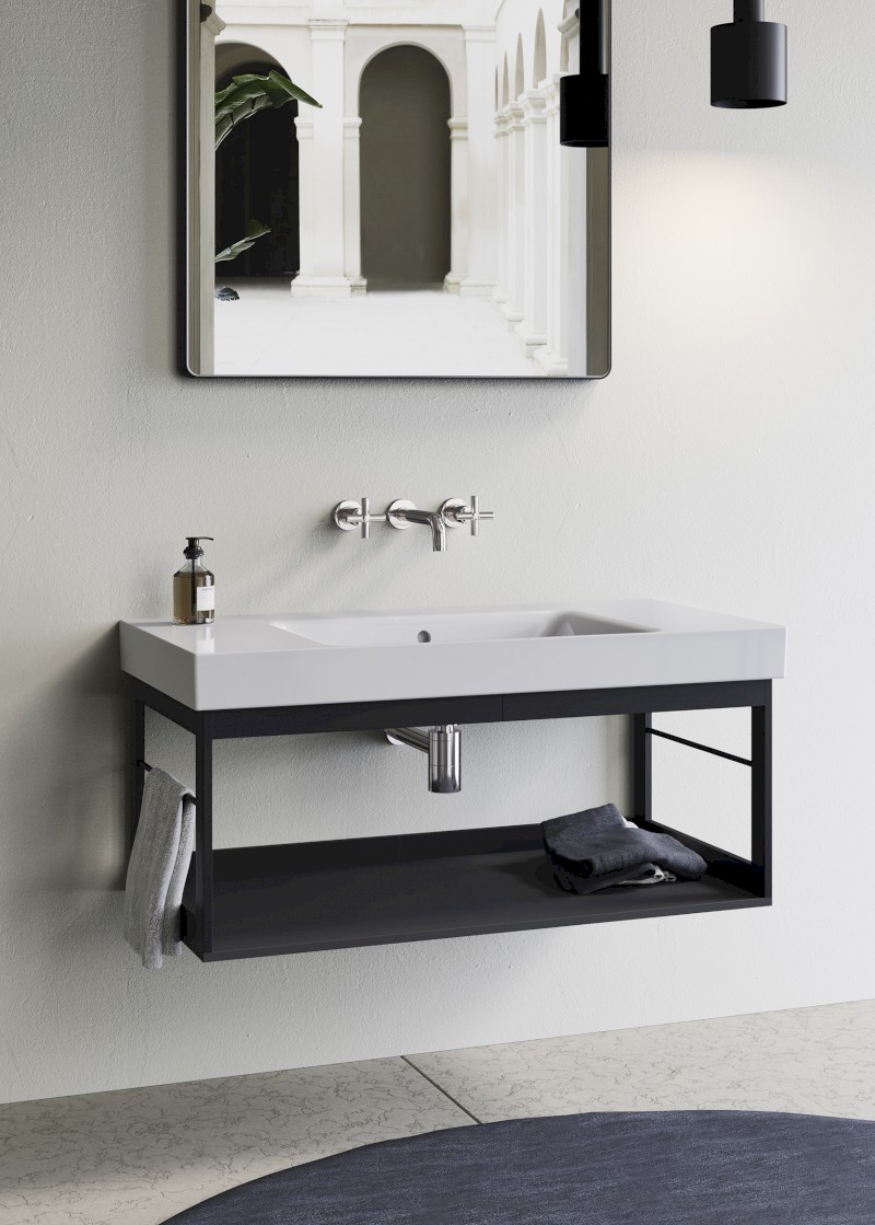 NUBES/NORM konstrukce pod umyvadlo 100x50cm, černá mat MSN10028