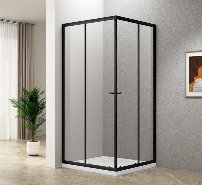 AGGA BLACK čtvercová sprchová zástěna 900x900mm, čiré sklo BLF909