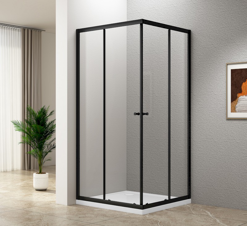 AGGA BLACK čtvercová sprchová zástěna 900x900mm, čiré sklo BLF909