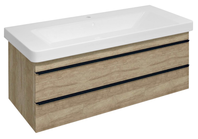 SITIA umyvadlová skříňka 101,4x50x44,2cm, 2xzásuvka, dub alabama SI105-2222