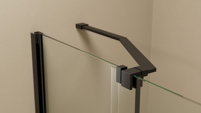 ROLLS BLACK vanová zástěna 1000x1500mm, čiré sklo BS-R100B