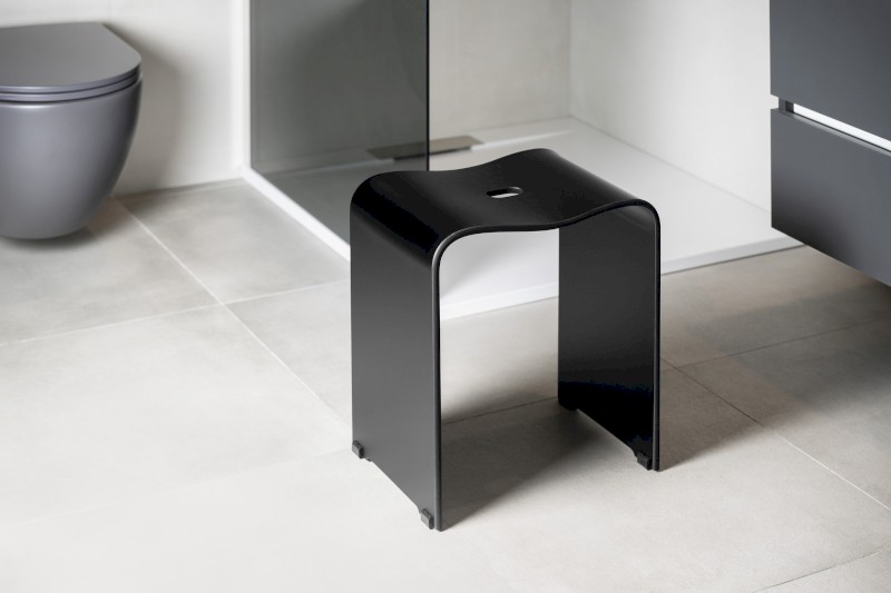 TRENDY koupelnová stolička 40x48x27,5cm, černá mat A211110