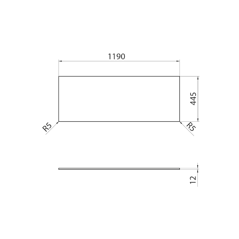 Deska Rockstone 1190x12x445mm, bílá mat DTR119-0101