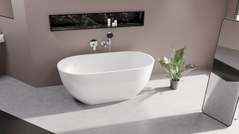 REDUTA volně stojící vana litý mramor 150x75x58cm, bílá 71843