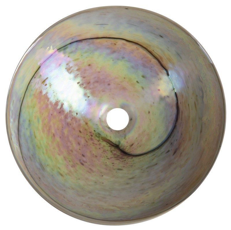SAND MURANO skleněné umyvadlo na desku, průměr 41cm, sand YM1234