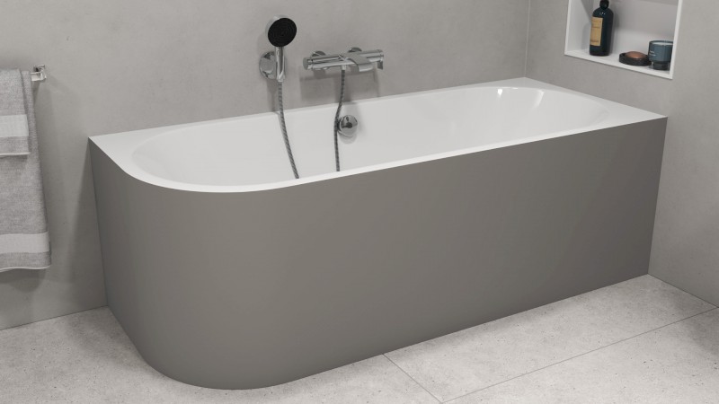 VIVA R MONOLITH asymetrická vana 170x75x60cm, bílá/agila 78119M.43