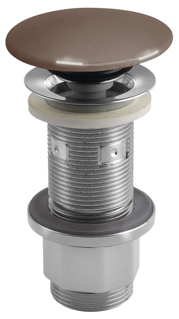 Umyvadlová výpust 5/4“, click-clack, betonová zátka, 10-80mm, tmavě hnědá pololesk AS915