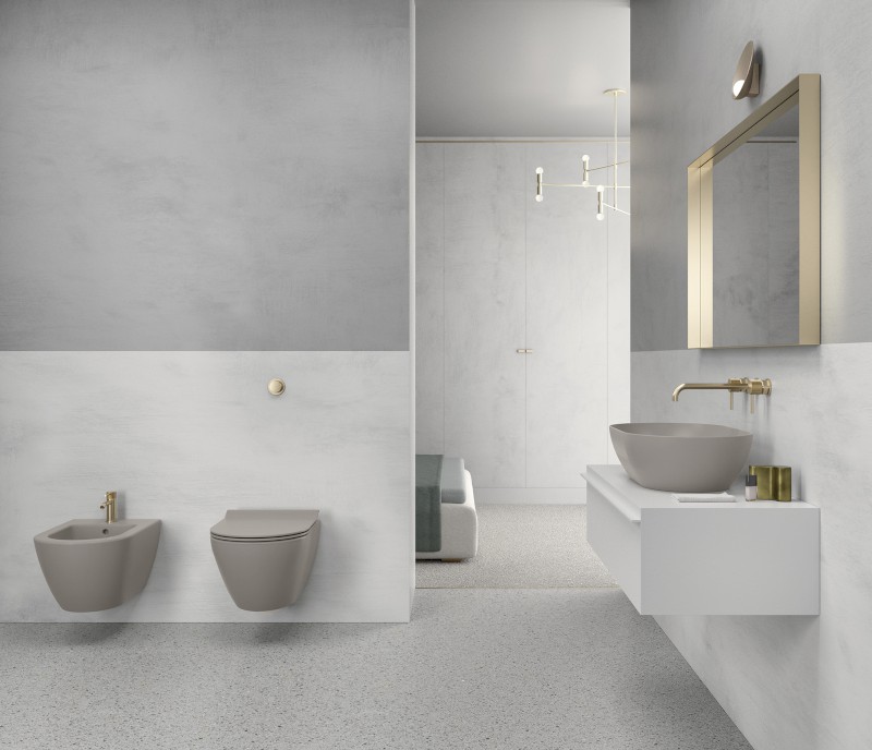 PURA závěsná WC mísa, Swirlflush, 36x50cm, tortora dual-mat 881605