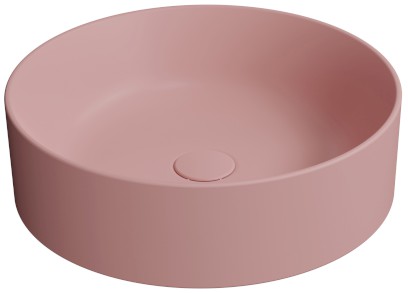 KUBE X keramické umyvadlo na desku, průměr 45cm, blush mat 942724