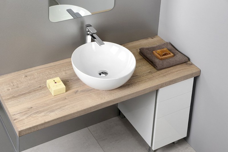 PURA keramické umyvadlo na desku, průměr 42cm, bílá ExtraGlaze 885111