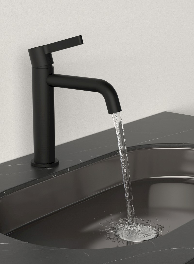 ICONIC stojánková umyvadlová baterie, černá mat AF002B