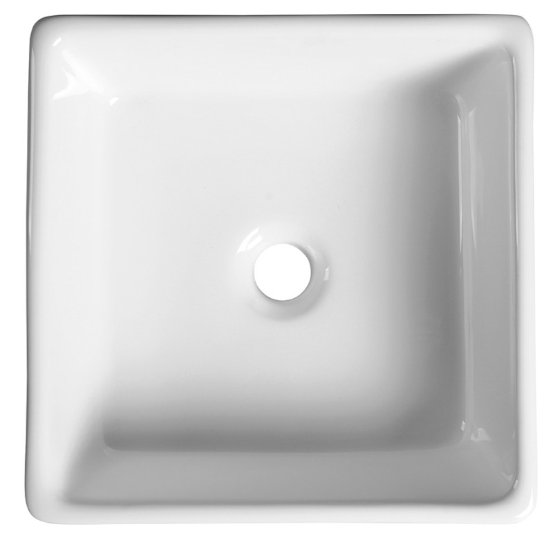 UBEGA keramické umyvadlo na desku 38x38cm, bílá BH7006