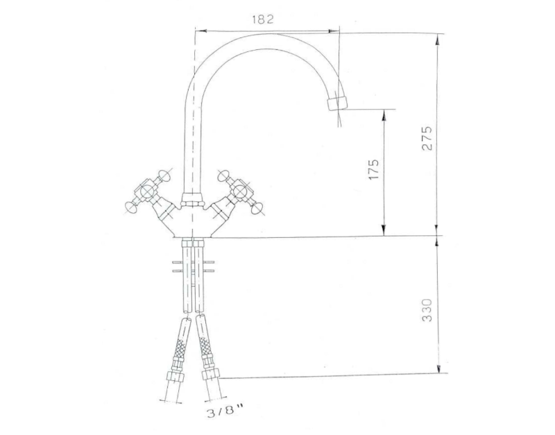 ANTEA stojánková dřezová baterie, výška 275mm, chrom 3091