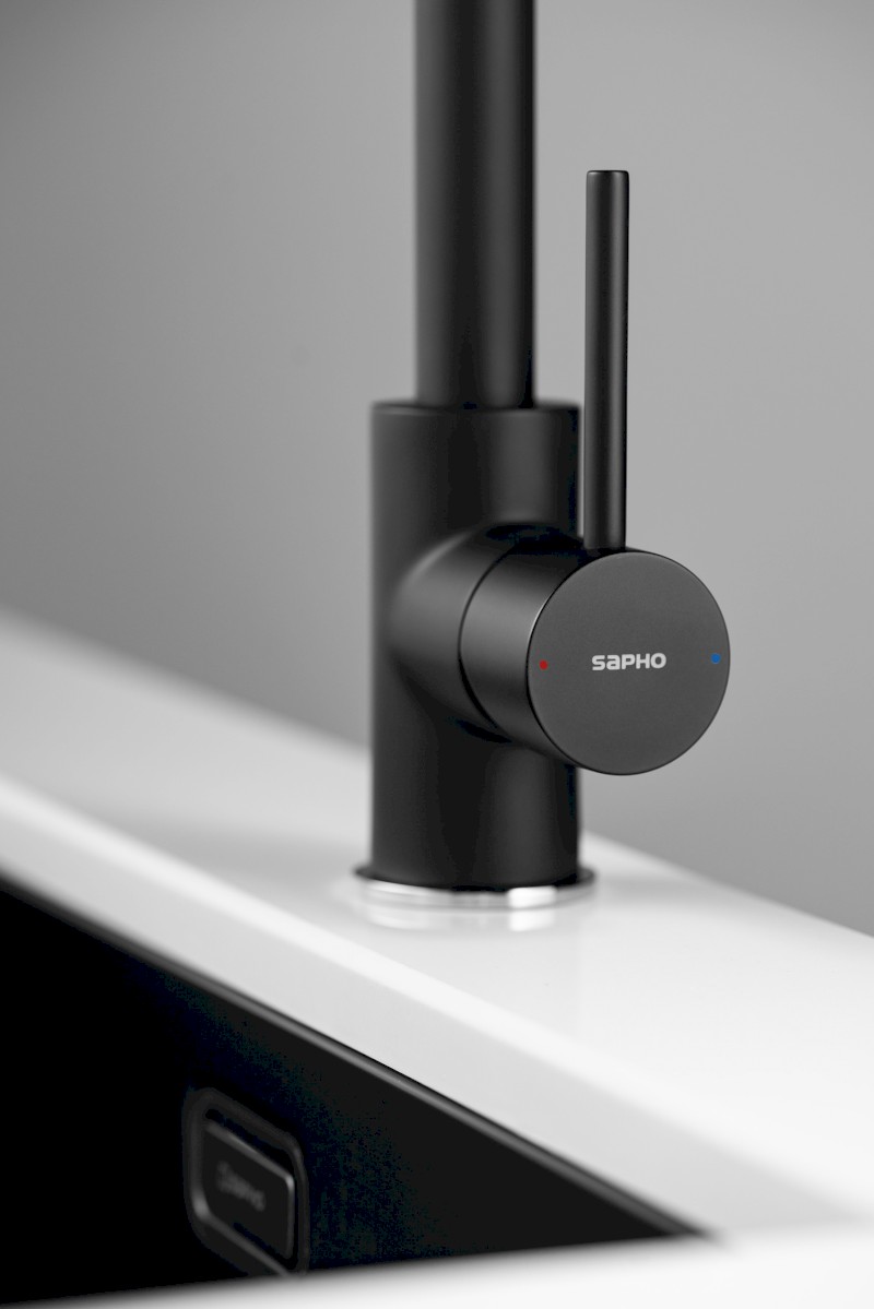 RONA stojánková dřezová baterie, černá mat JK125B