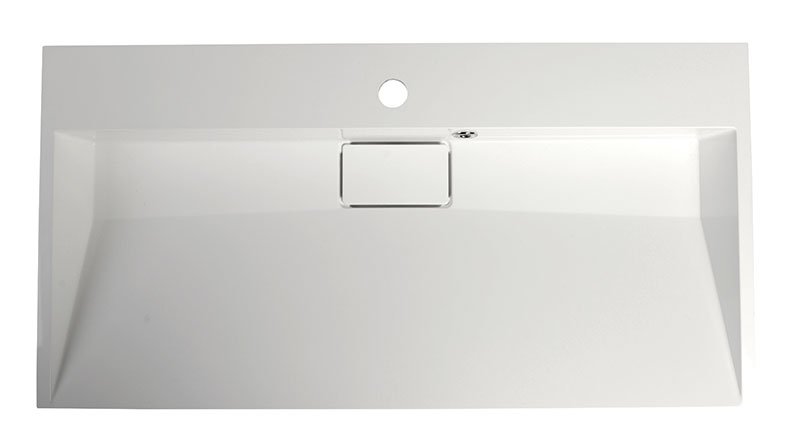 AMUR umyvadlo, litý mramor, 90x46cm, kryt výpusti, bílá 55032