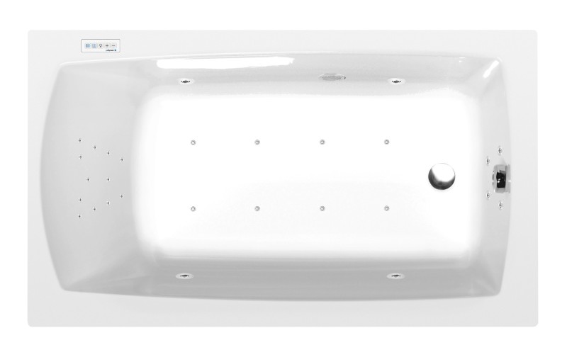 LILY hydromasážní vana, 120x70x39cm, Highline Hydro-Air, chrom 25111.6010