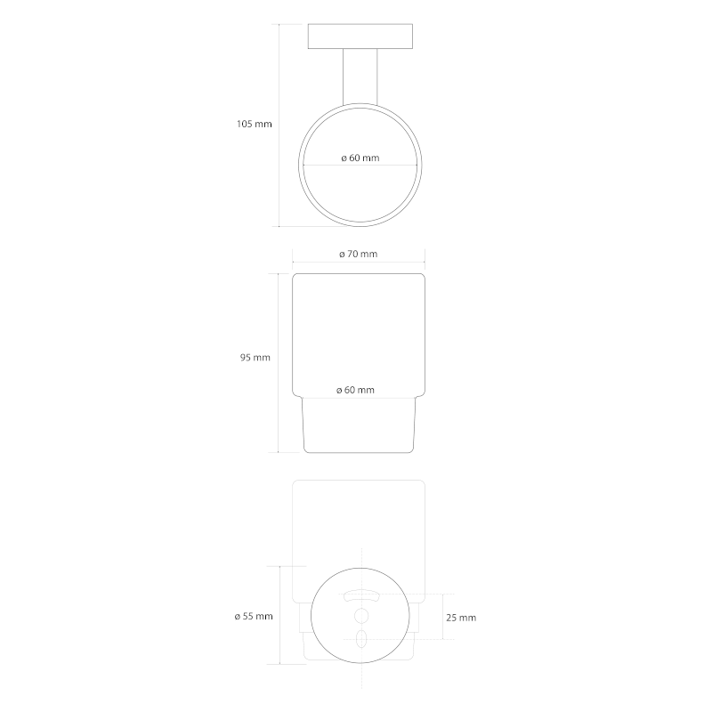 X-ROUND GOLD sklenka, mléčné sklo, zlato mat XR903GB
