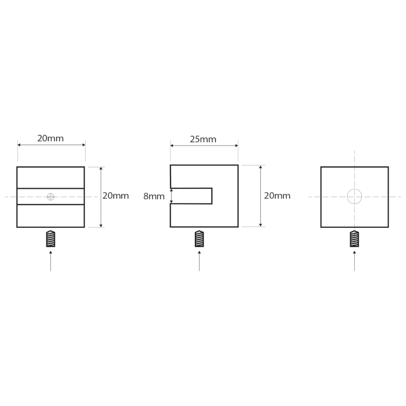 ASOFFI držáky skleněné poličky 8mm, chrom XJ018