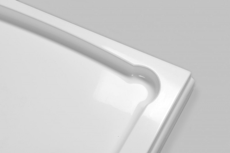 HERA sprchová vanička z litého mramoru, čtvrtkruh, 90x90x7,5cm, R550, bílá GH559