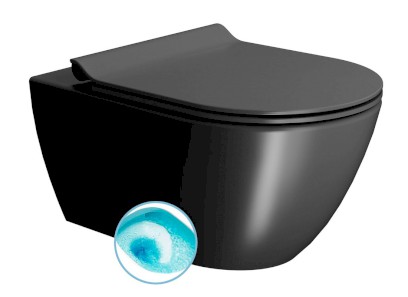 PURA závěsná WC mísa, Swirlflush, 36x55cm, černá dual-mat 881526