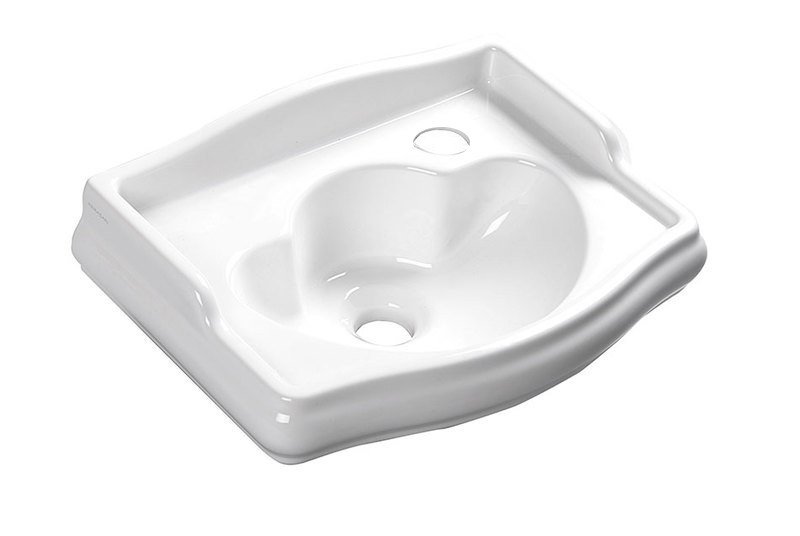 RETRO keramické umývátko 41x30cm, otvor pro baterii vpravo, bílá 103301DX