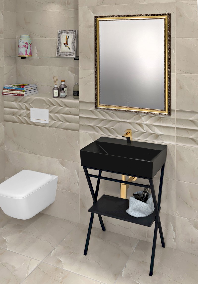 SISTEMA keramické umyvadlo 60x42cm, černá mat 10SF50060-2N