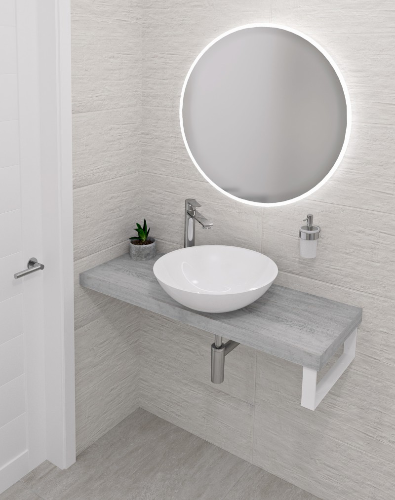 AVICE deska pod umyvadlo 230x36cm, tl.5cm, dub starobílý AV2365